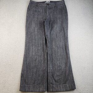 DOCKERS Pants Women's 8 Flare Cotton Twill Ideal Fit Casual Gray Metro Mid Rise